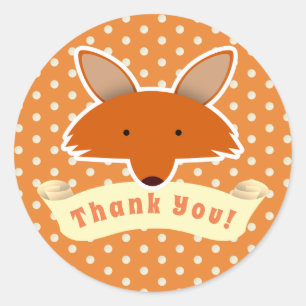 Thank you Fox Classic Round Sticker