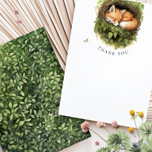 Thank You Fox Woodland Baby Shower Watercolor