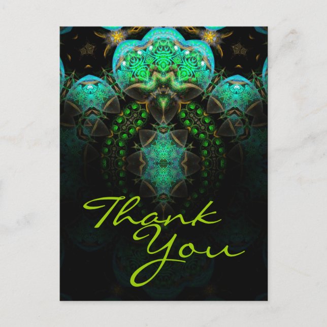 Thank You Fractal Art Postcard - Customised (Front)