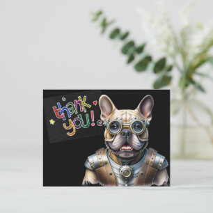 Thank you Französische Bulldogge Roboter Postcard