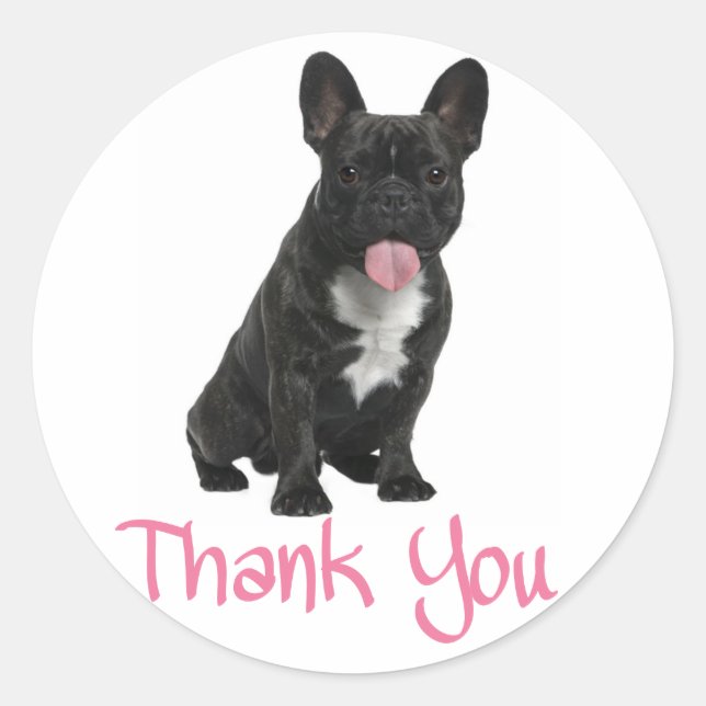 Thank You French Bulldog Puppy Dog Sticker (Front)