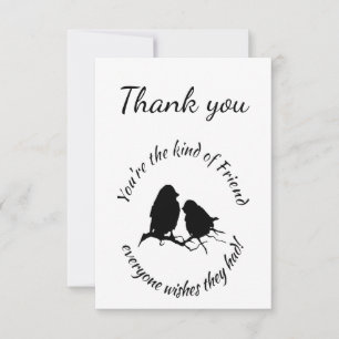 Thank You Friend Friendship Cute Birds In Tree Card