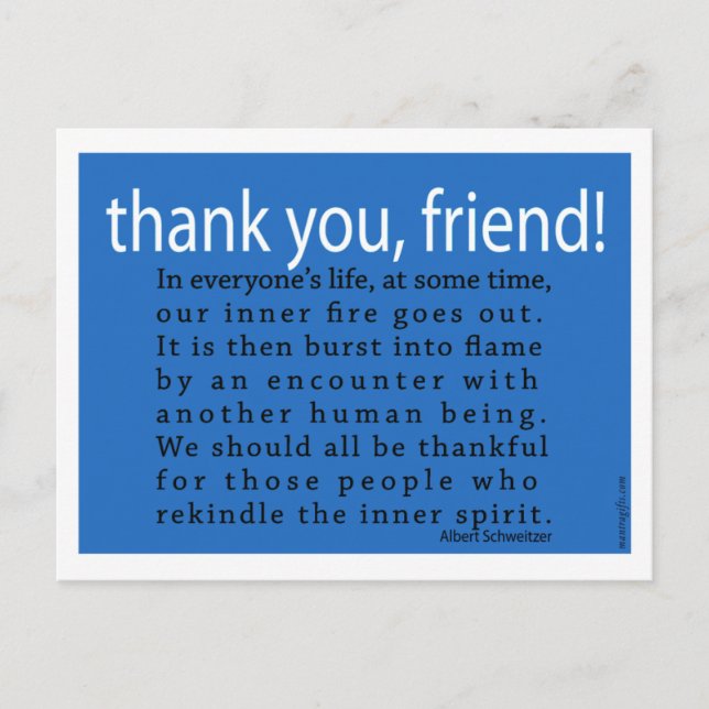 Thank You, Friend! Postcard (Front)