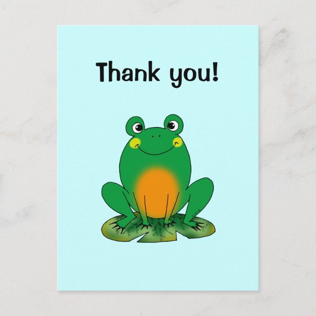 Thank you! (frog) postcard (Front)