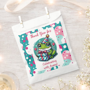 Thank You Frog Themed Girl's Birthday Favour Bags