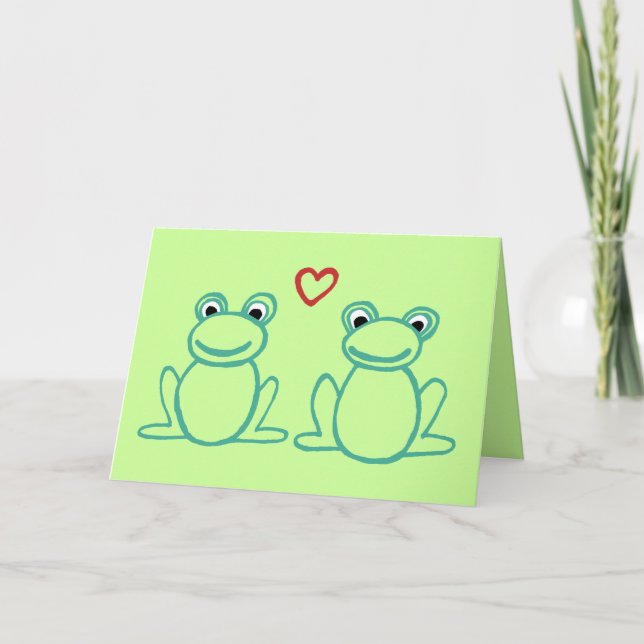 Thank you! - Frogs with Heart Thank You Card (Front)