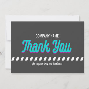 Thank you from  a business miinimaliss bold grey  card