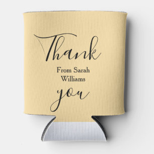 Thank you from add name yellow Pastel boho wedding Can Cooler