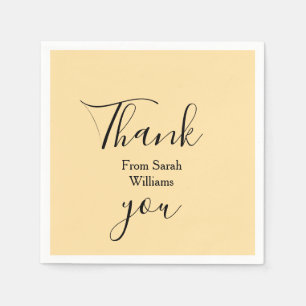 Thank you from add name yellow Pastel boho wedding Napkin