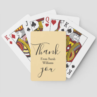 Thank you from add name yellow Pastel boho wedding Playing Cards