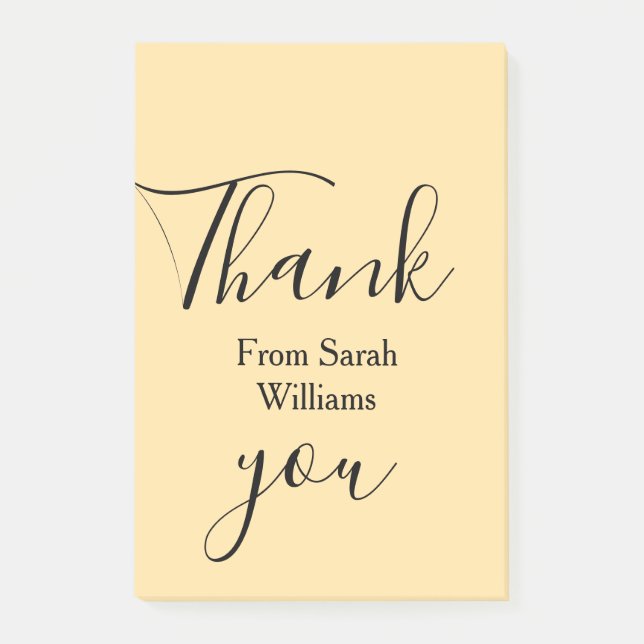 Thank you from add name yellow Pastel boho wedding Post-it Notes (Front)