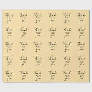 Thank you from add name yellow Pastel boho wedding Wrapping Paper