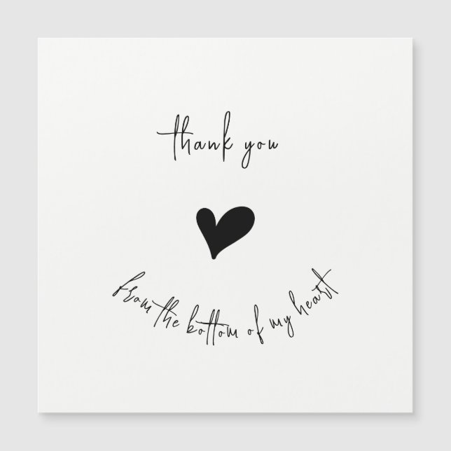 Thank You From Bottom of my Heart Minimalist Card (Front)