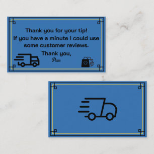 Thank you  from Delivery Driver Business Card