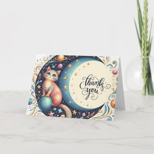 Thank You from kitty on the Moon Card (Front)