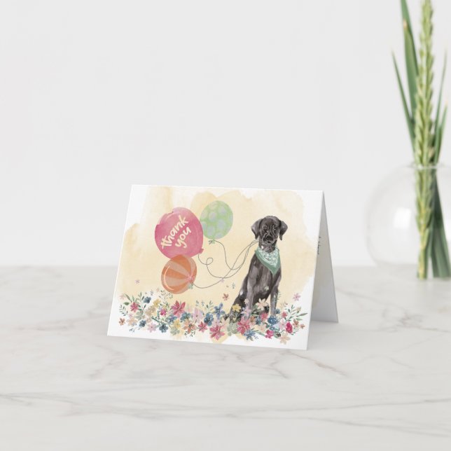 Thank You from You & Black Labrador Retriever Dog Card (Front)