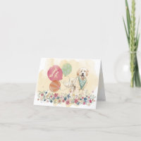Thank You from You & Goldendoodle with balloons