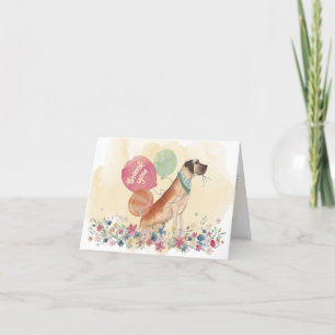 Thank You from You & Great Dane with balloons Card
