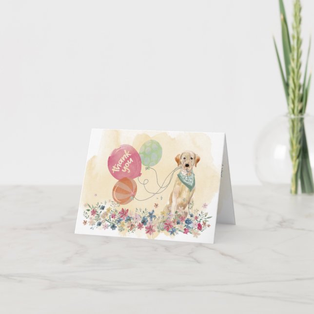 Thank You from You & Yellow Labrador Retriever Card (Front)