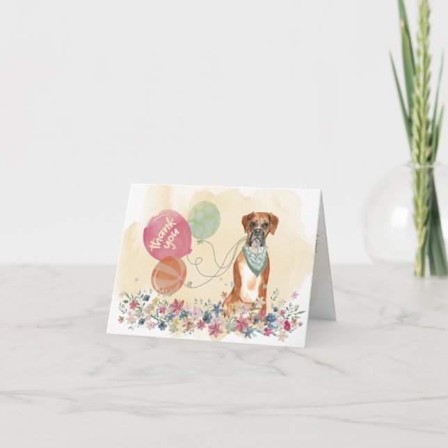 Thank You from You & Your Boxer Dog with Balloons (Front)