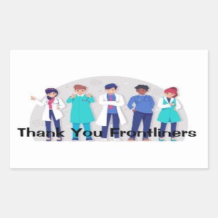 Thank You Frontliners Rectangular Sticker