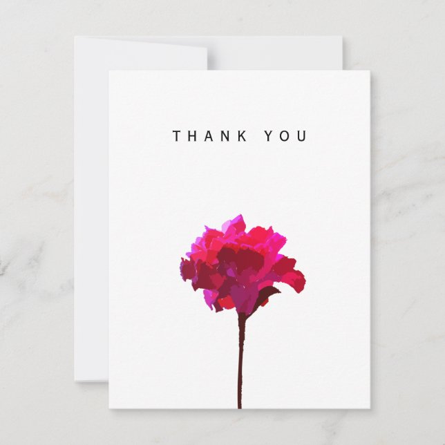 Thank You Fuchsia Hand Designed Floral Card (Front)