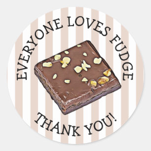 Thank you Fudge Candy Shop Stickers