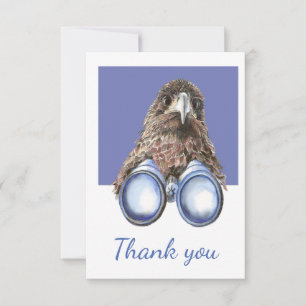 Thank You Fun Bird Watching Hawk Binoculars Humour Card