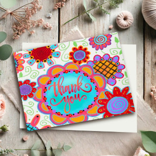 Thank You Fun Floral Card