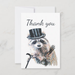 Thank You Fun Formal Racoon Animal Humour Card