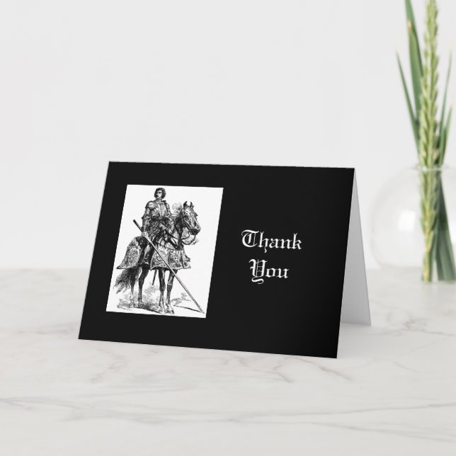 Thank You, Fun Knight in Shining Armour Thank You Card (Front)