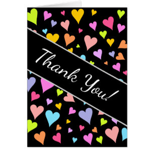 "Thank You!"; Fun, Loving, Colourful Hearts Patter