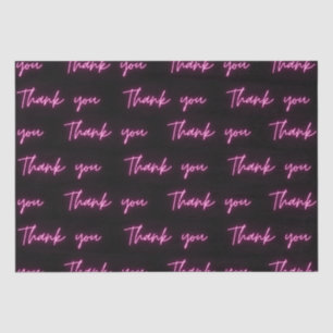 Thank You Fun Modern Pink Neon Script Tissue Paper