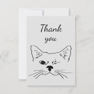 Thank You Fun Winking Cat Kitten Animal Humour