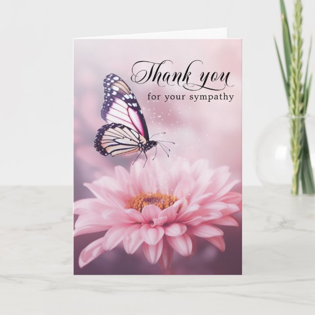 Thank you Funeral Butterfly Flower Pink | Photo (Front)
