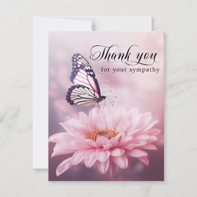 Thank you Funeral Butterfly Flower Pink | Photo (Front)