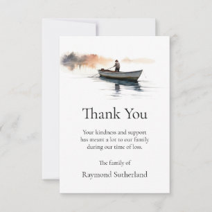 Thank You Funeral Cards, Fishing Boat Note Card