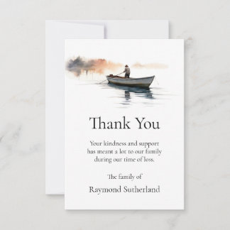 Thank You Funeral Cards, Fishing Boat Note Card