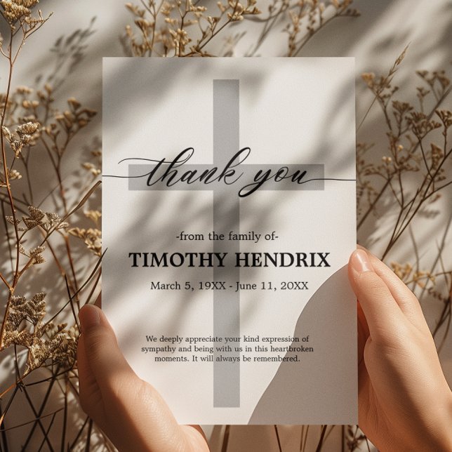 Thank You Funeral Cloudy Sympathy Grief Card (Creator Uploaded)