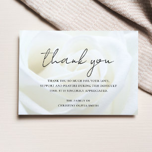 Thank You Funeral Floral Rose Bereavement Card