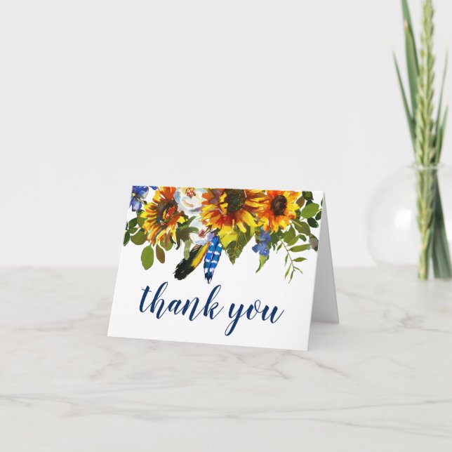 Thank You Funeral Note | Memorial Sunflowers (Front)