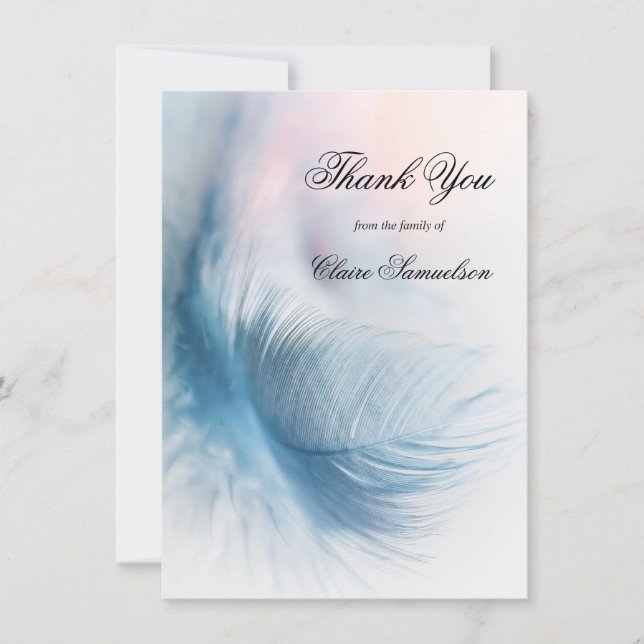 Thank You Funeral Sympathy Feather Air | PHOTO Card (Front)