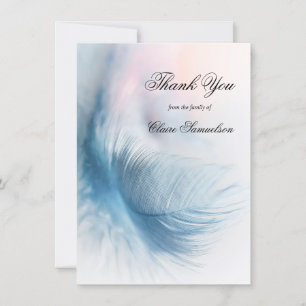 Thank You Funeral Sympathy Feather Air   PHOTO Card