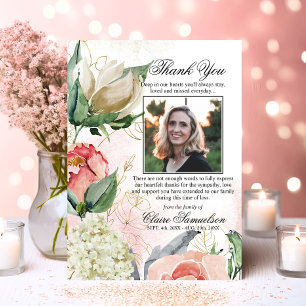 Thank You Funeral Sympathy Pink Floral   PHOTO