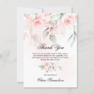 Thank You Funeral Sympathy Pink Floral   PHOTO Card