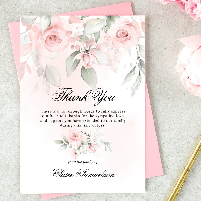 Thank You Funeral Sympathy Pink Roses Floral (Creator Uploaded)
