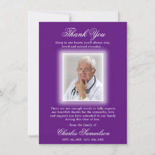 Thank You Funeral Sympathy Purple Mauve PHOTO Card