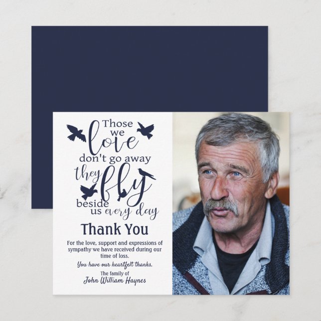 Thank You Funeral Sympathy Those We Love Bird (Front/Back)