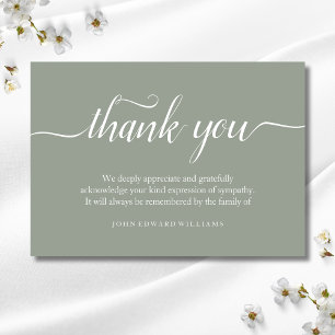 Thank You Funeral Thank You Note Card Bereavement