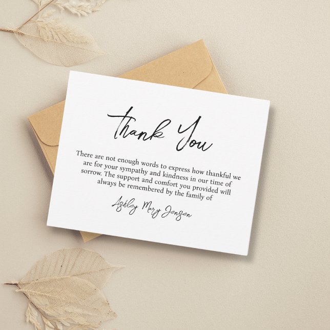 Thank You Funeral Thank You Note Card Bereavement (Creator Uploaded)